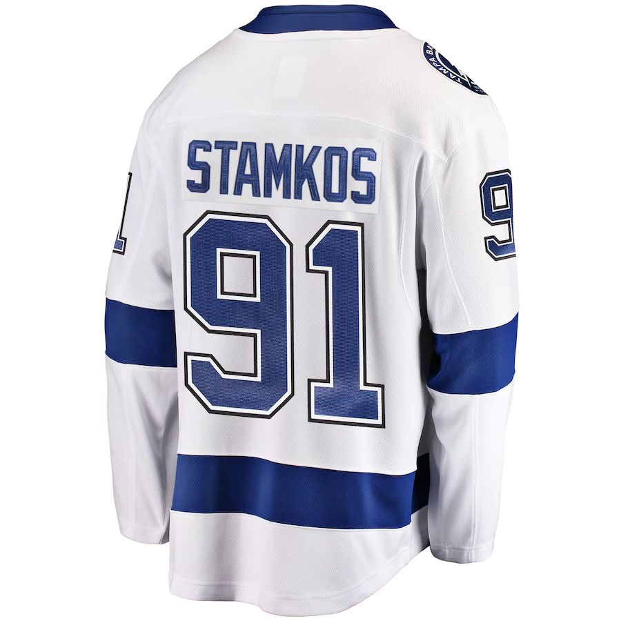 TB.Lightning #91 Steven Stamkos Fanatics Branded Breakaway Player Jersey White Stitched American Hockey Jerseys - Main View
