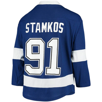 TB.Lightning #91 Steven Stamkos Home Replica Player Jersey Blue Stitched American Hockey Jerseys - Main View