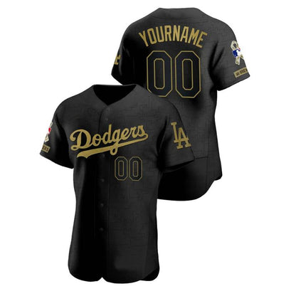 Baseball Jerseys Custom Los Angeles Dodgers Stitched Black Salute To Service Jersey - Main View