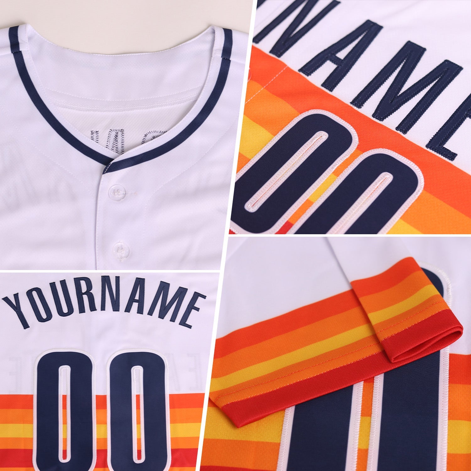 Custom White Red Electric Blue-Royal Block Stripes Lines Atlanta Style Authentic Baseball Jersey view 2