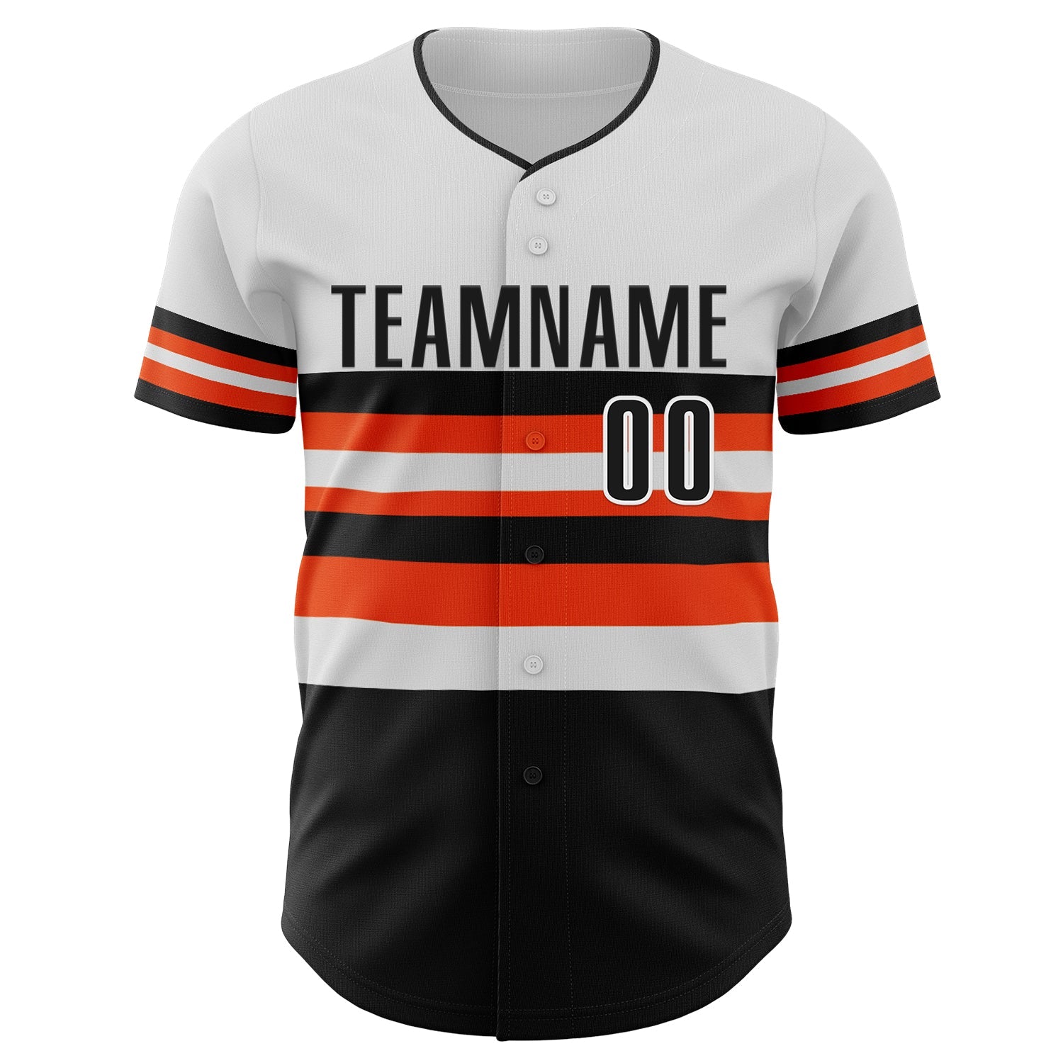 Custom White Black-Orange Block Stripes Lines Baltimore Style Authentic Baseball Jersey view 3