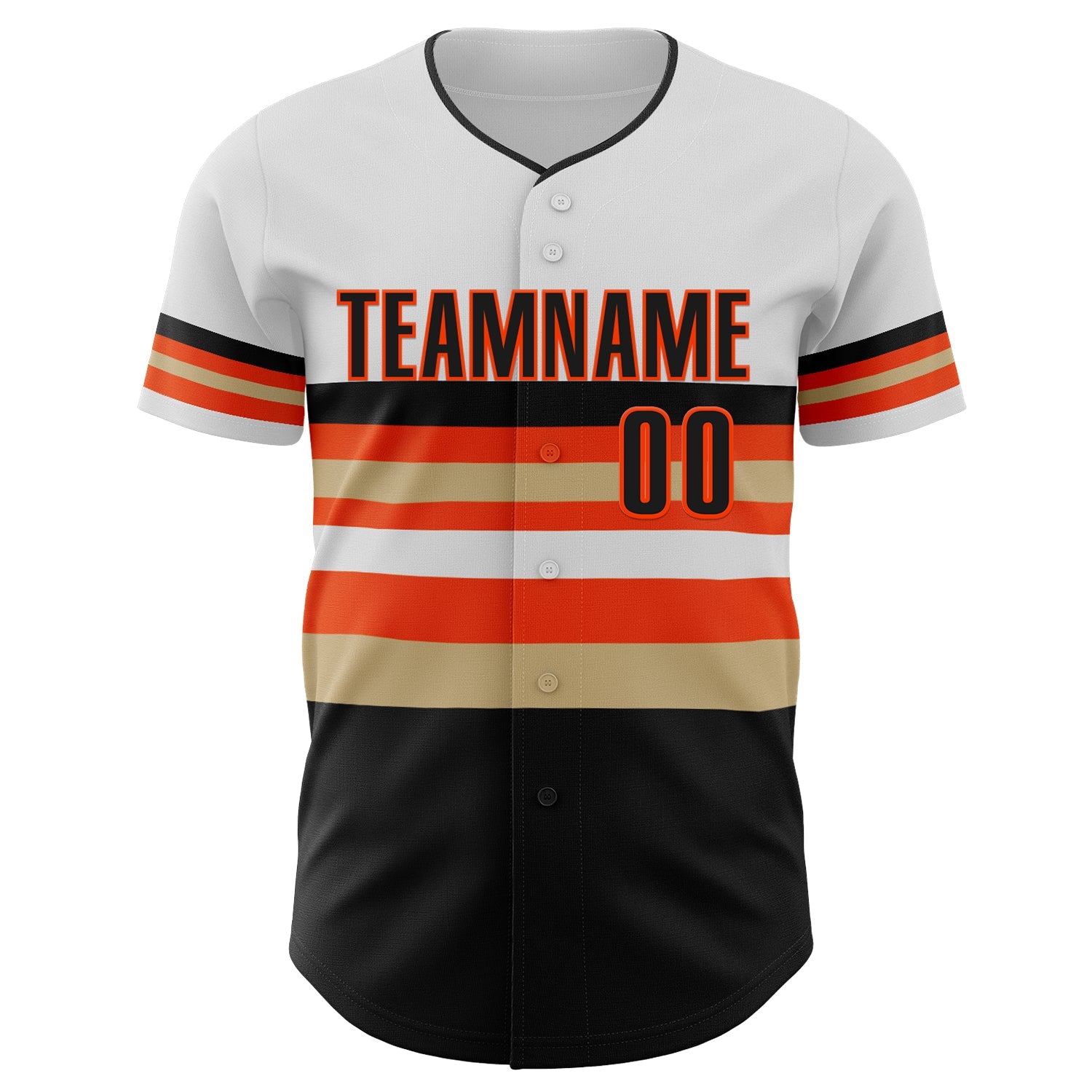 Custom White Black Vegas Gold-Orange Block Stripes Lines San Francisco Style Authentic Baseball Jersey view 3
