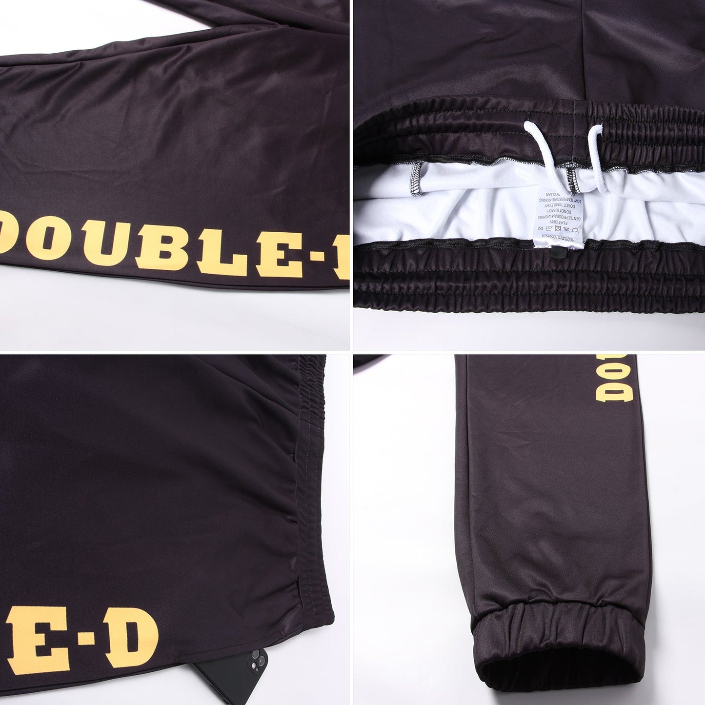 Custom Black Gold Fleece Jogger Sweatpants view 3