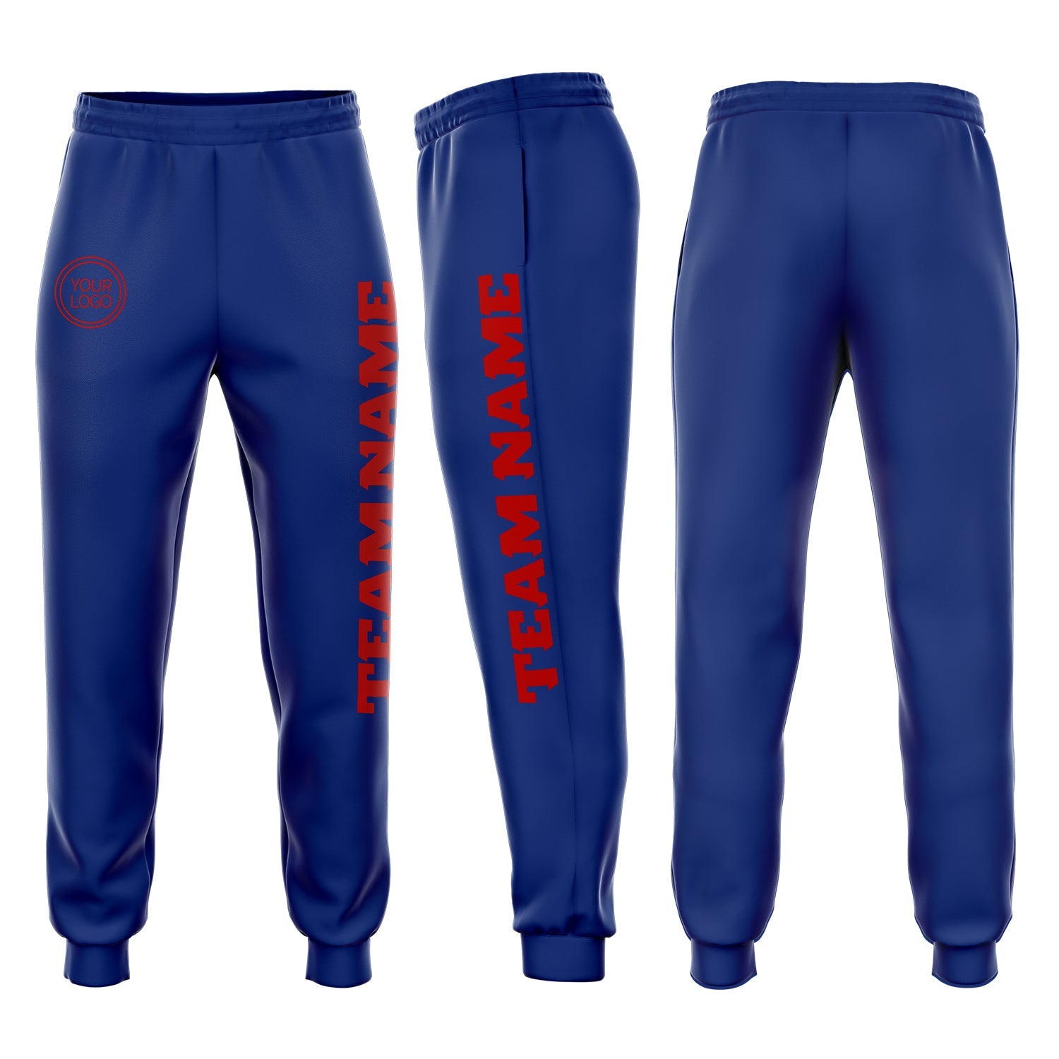Custom Royal Red Fleece Jogger Sweatpants - Main View