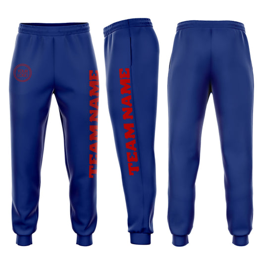 Custom Royal Red Fleece Jogger Sweatpants - Main View