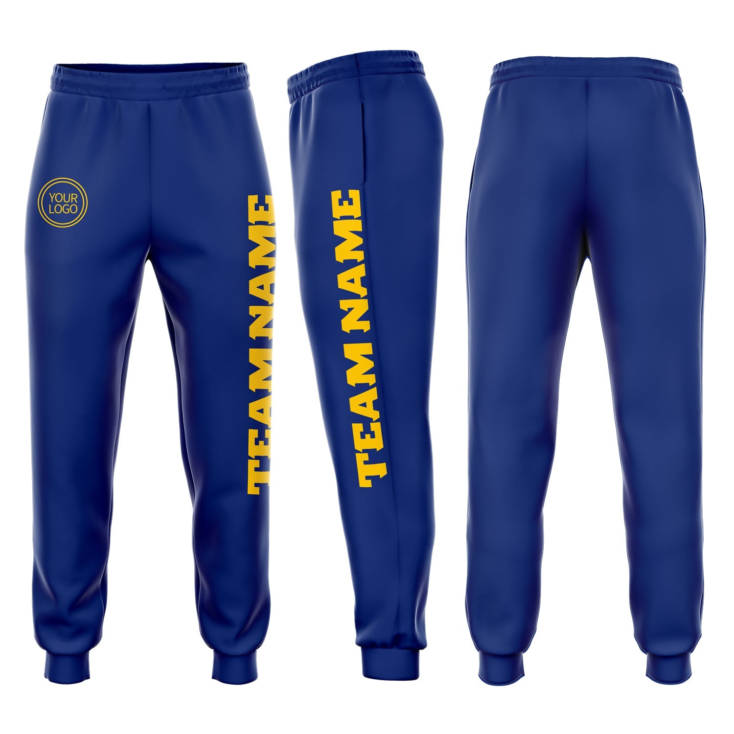 Custom Royal Gold Fleece Jogger Sweatpants - Main View