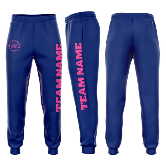 Custom Royal Pink Fleece Jogger Sweatpants - Main View