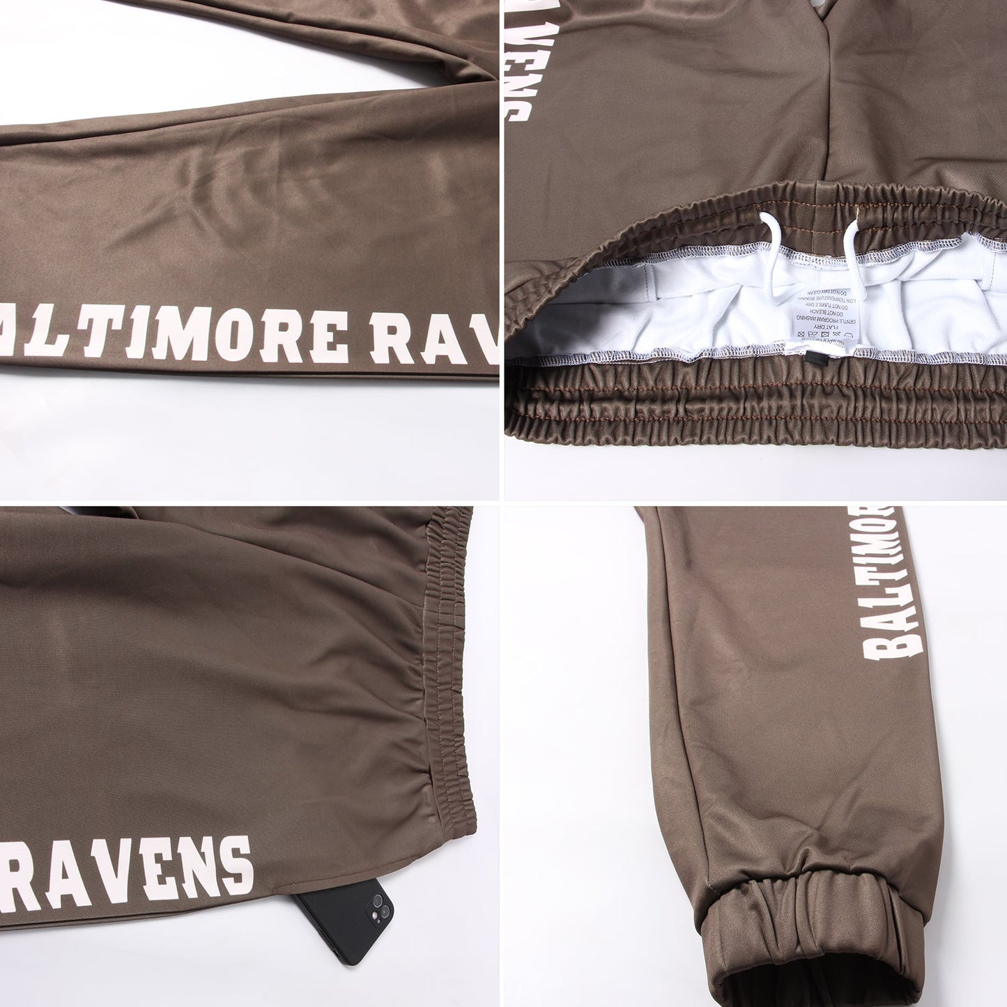 Custom Olive Cream Fleece Salute To Service Jogger Sweatpants view 3