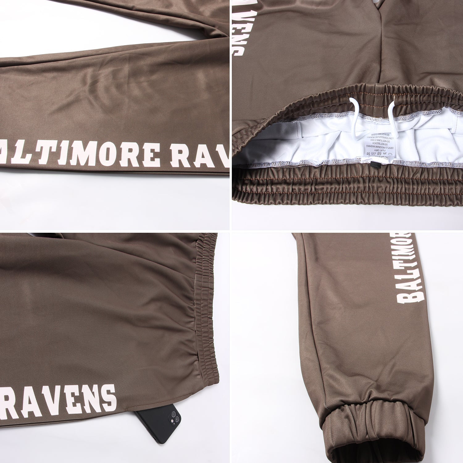 Custom Olive Cream Fleece Salute To Service Jogger Sweatpants view 3