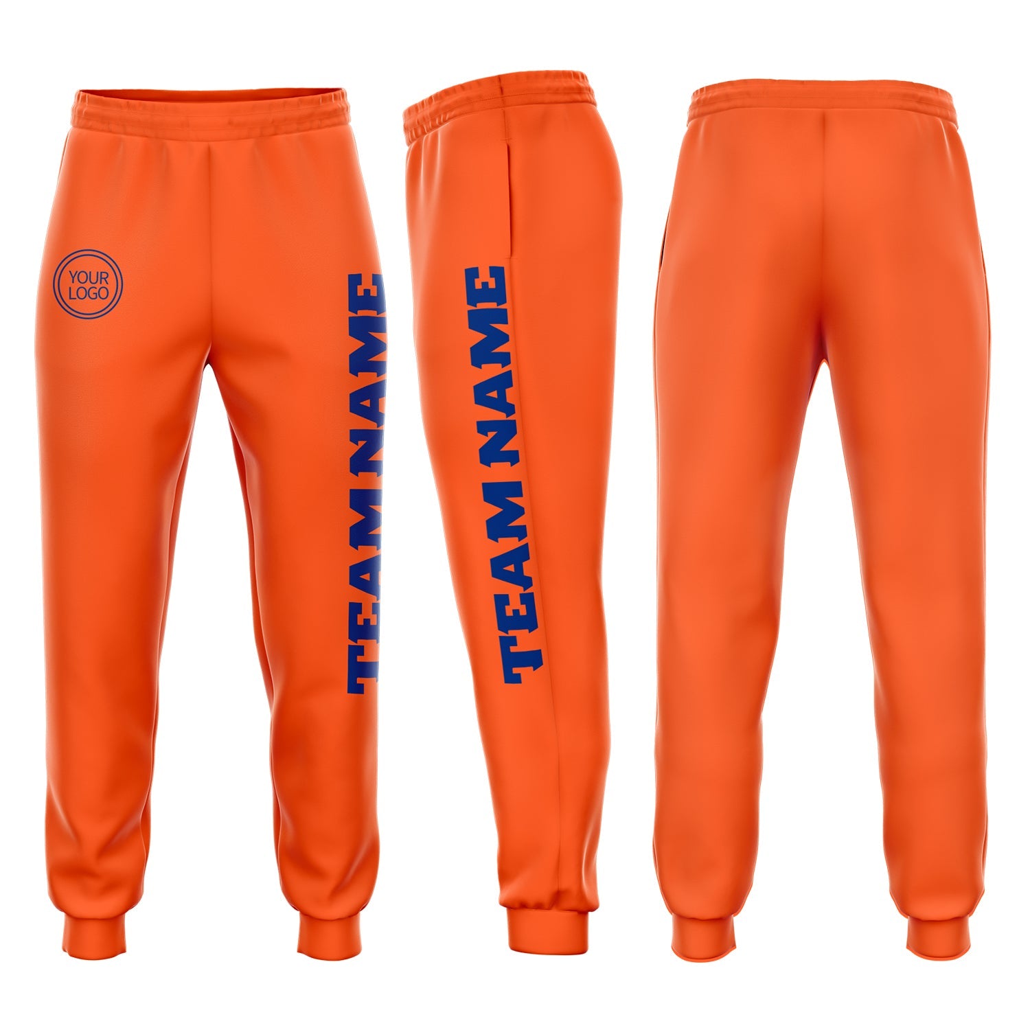 Custom Orange Royal Fleece Jogger Sweatpants - Main View