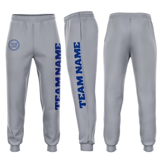 Custom Gray Royal Fleece Jogger Sweatpants - Main View