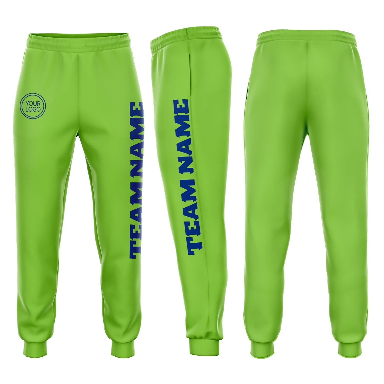 Custom Neon Green Royal Fleece Jogger Sweatpants - Main View