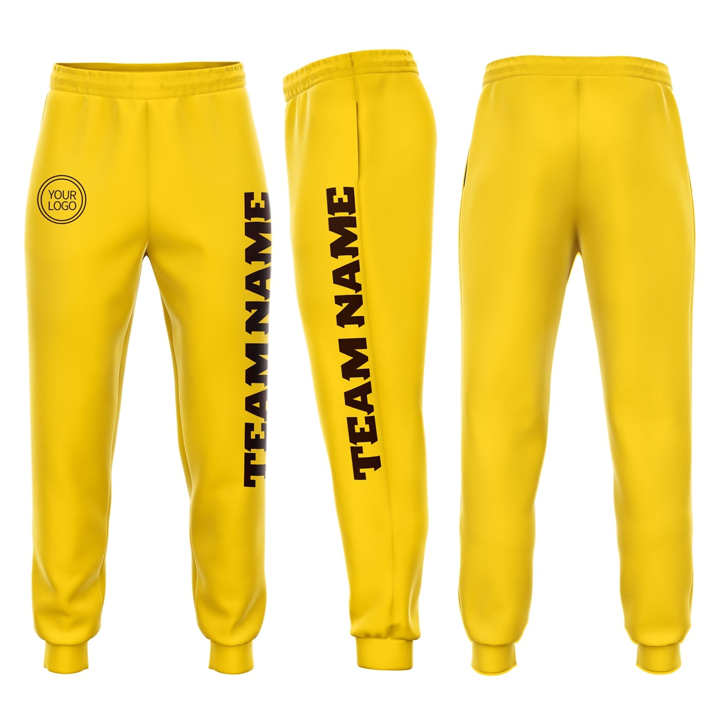 Custom Gold Brown Fleece Jogger Sweatpants - Main View