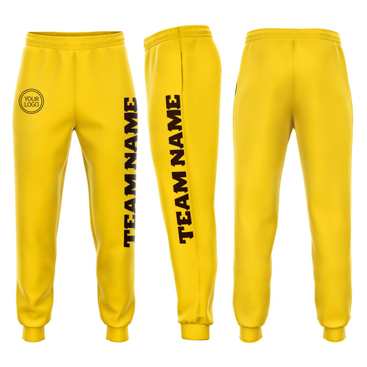 Custom Gold Brown Fleece Jogger Sweatpants - Main View