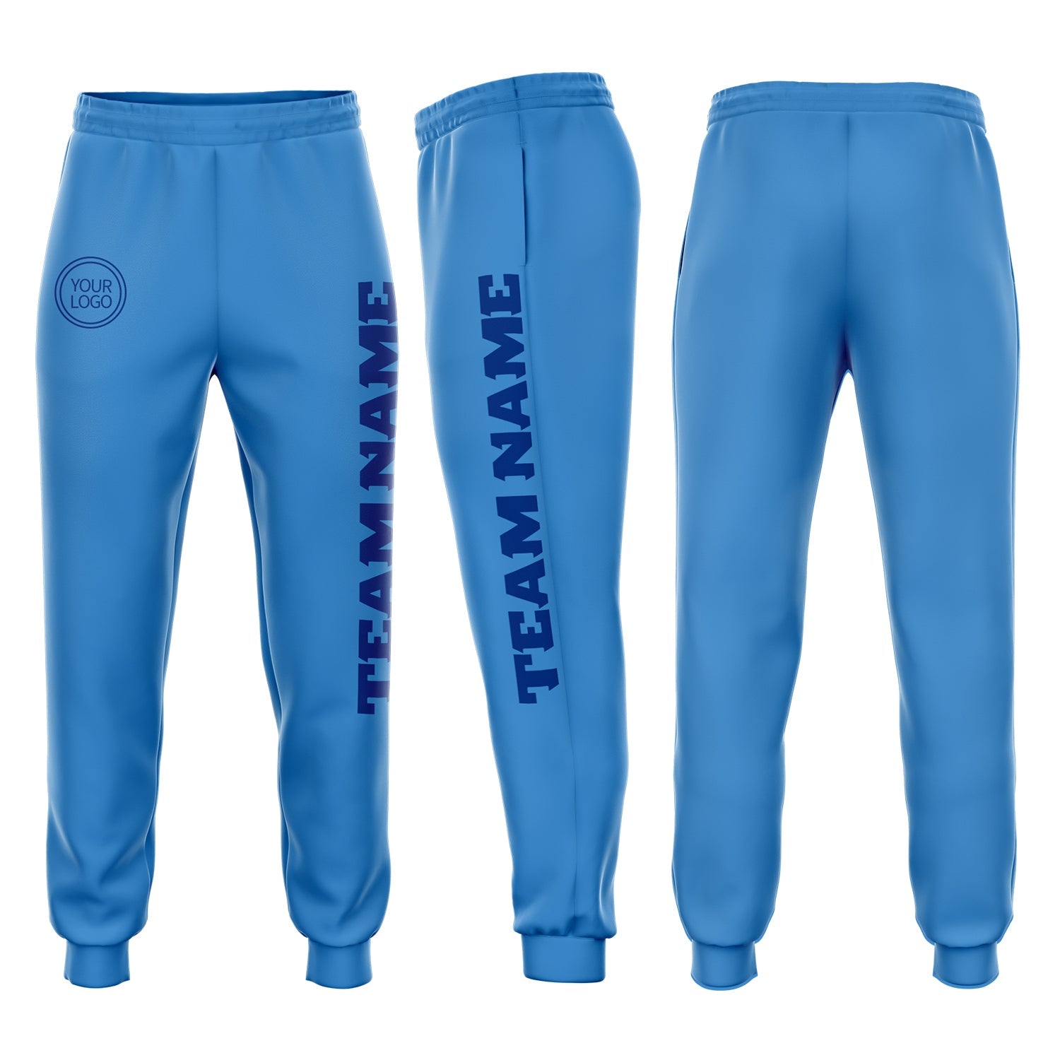Custom Powder Blue Royal Fleece Jogger Sweatpants - Main View