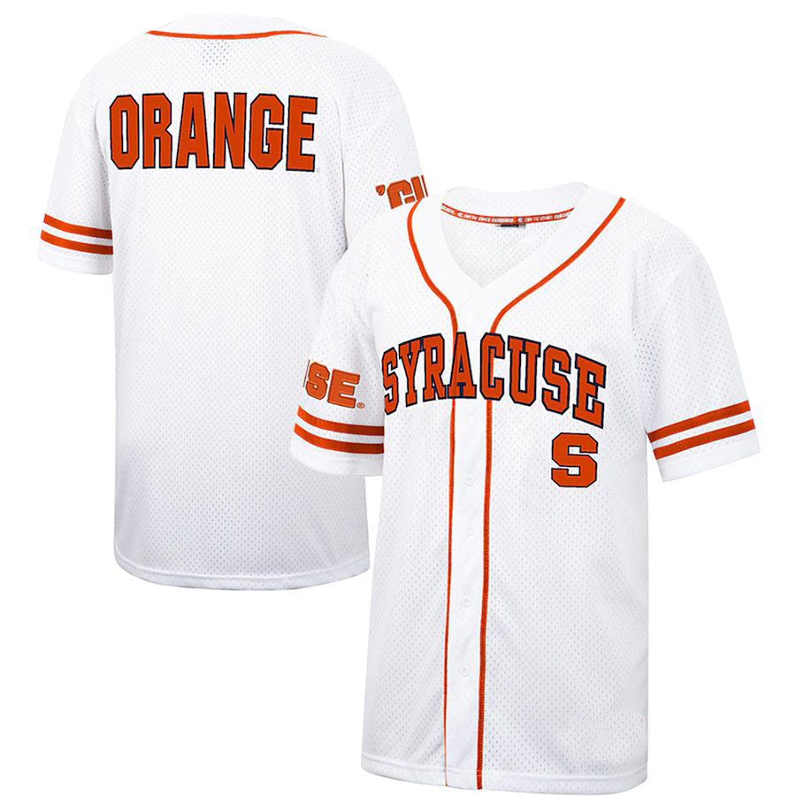 S.Orange Colosseum Free Spirited Baseball Jersey White Orange Stitched American College Jerseys - Main View