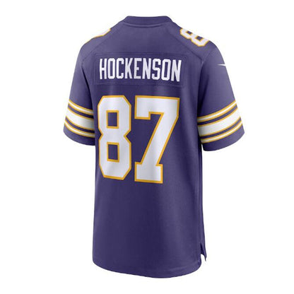 MN.Vikings #87 T.J. Hockenson Classic Player Game Jersey - Purple Stitched American Football Jerseys - Main View