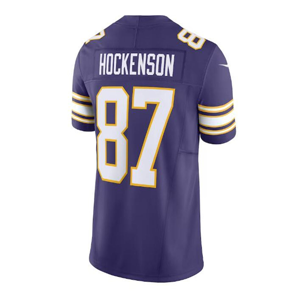 MN.Vikings #87 T.J. Hockenson Classic Vapor F.U.S.E. Limited Jersey - Purple Stitched American Football Jerseys - Main View