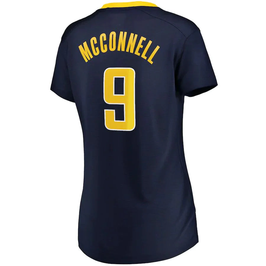 IN.Pacers #9 T.J. McConnell Fanatics Branded Women's Fast Break Player Replica Jersey Navy Icon Edition Stitched American Basketball Jersey - Main View