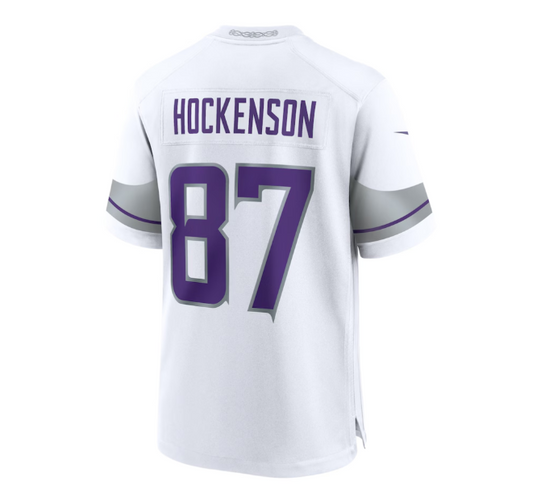 MN.Vikings #87 T.J. Hockenson Alternate Game Player Jersey - White American Football Jerseys - Main View