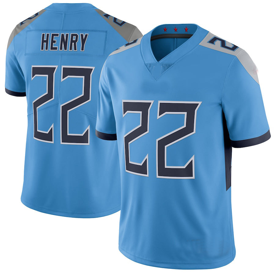 T.Titans Derrick #22 Henry Light Blue New Vapor Untouchable Limited Jersey Stitched American Football Jerseys - Main View