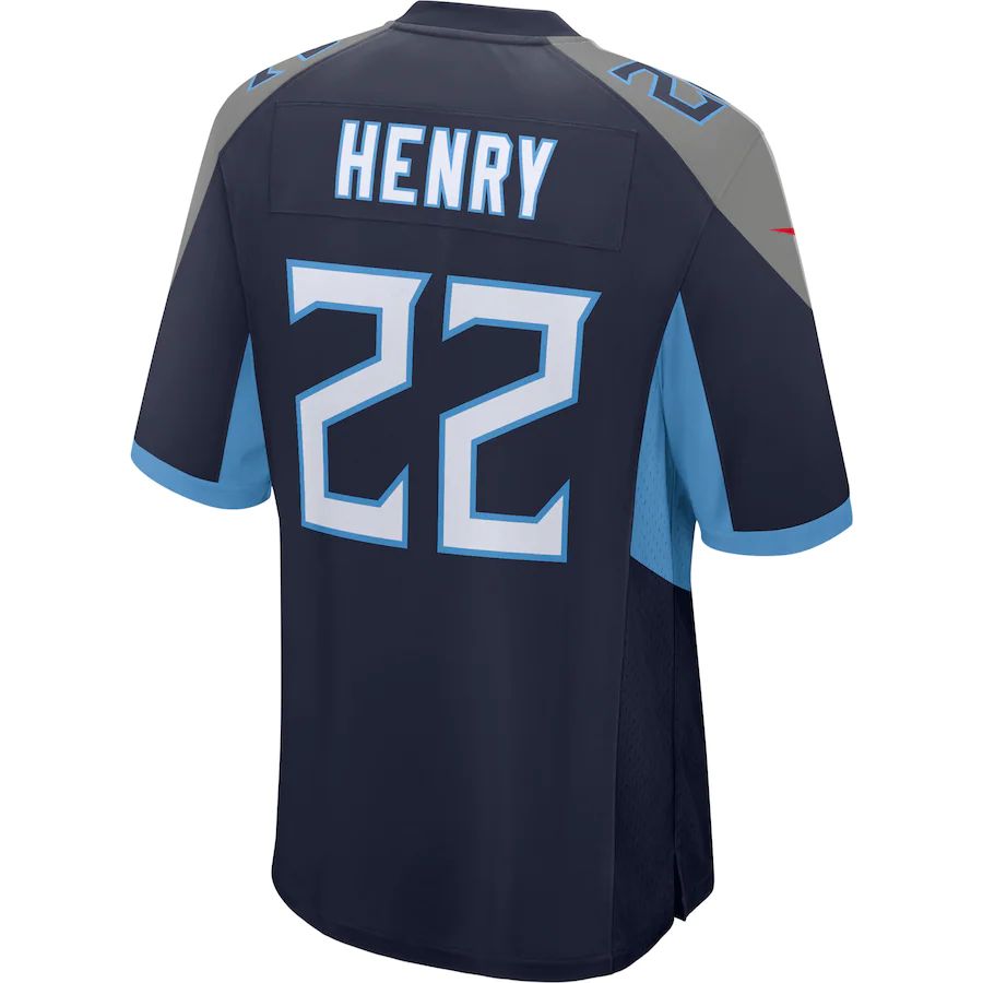 T.Titans #22 Derrick Henry Navy Game Jersey Stitched American Football Jerseys - Main View