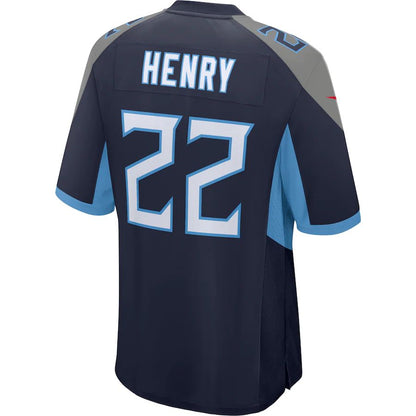 T.Titans #22 Derrick Henry Navy Game Jersey Stitched American Football Jerseys - Main View