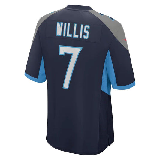 T.Titans #7 Malik Willis Navy 2022 Draft Pick Player Game Jersey Stitched American Football Jerseys - Main View