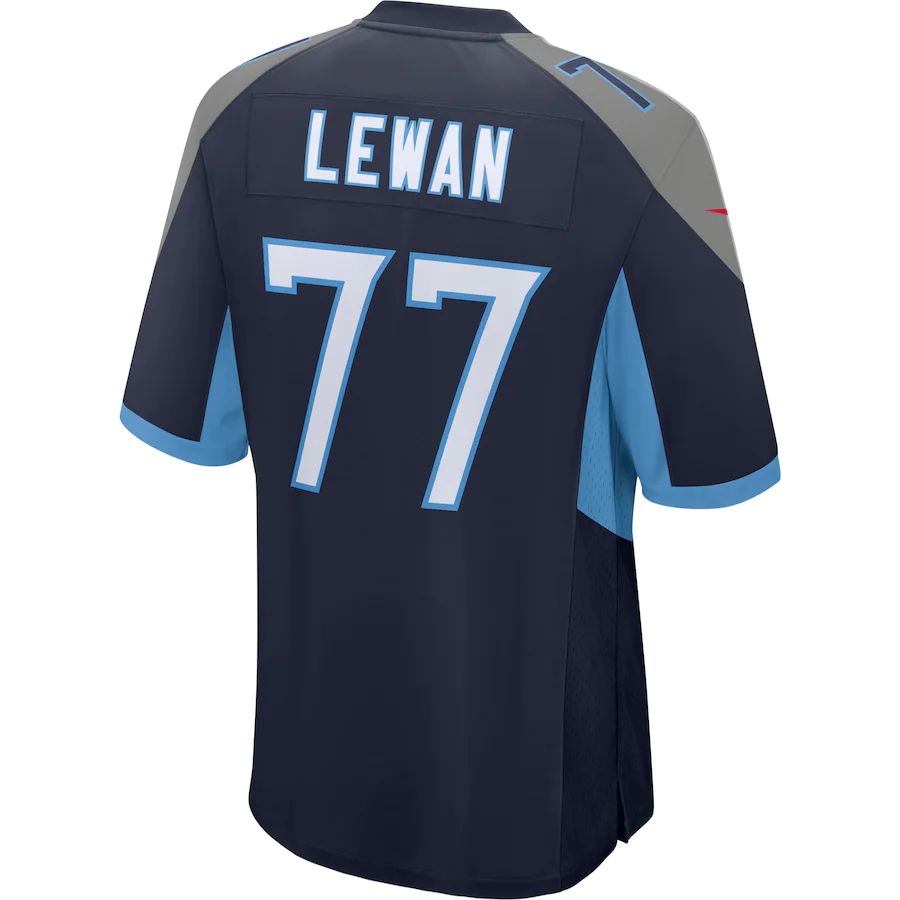 T.Titans #77 Taylor Lewan Navy Game Jersey Stitched American Football Jerseys - Main View