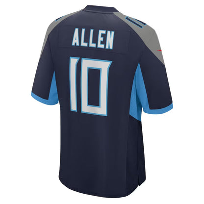 T.Titans #10 Brandon Allen Navy Team Game Stitched American Football Jersey - Main View