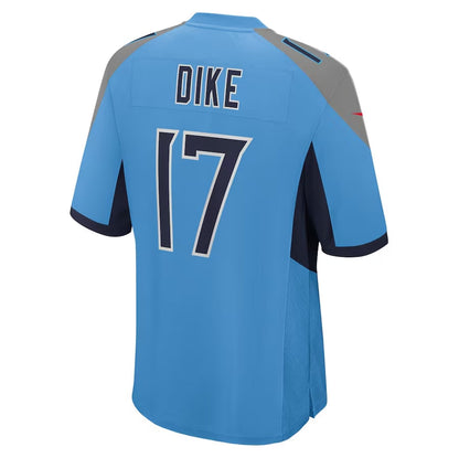 T.Titans #17 Chimere Dike Light Blue Team Game Stitched American Football Jersey - Main View