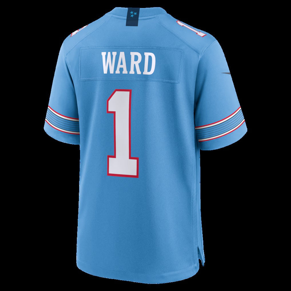 T.Titans #1 Cameron Ward Light Blue Game Stitched American Football Jersey - Main View