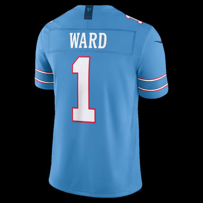 T.Titans #1 Cameron Ward Light Blue Vapor F.U.S.E. Sewn Down Limited Stitched American Football Jersey - Main View