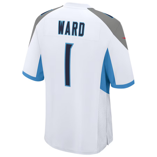T.Titans #1 Cameron Ward White 2025 Draft First Round Pick Game Stitched American Football Jersey - Main View