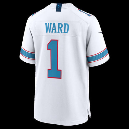 T.Titans #1 Cameron Ward White Game Stitched American Football Jersey - Main View