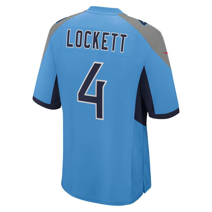T.Titans #4 Tyler Lockett Light Blue Team Game Stitched American Football Jersey - Main View