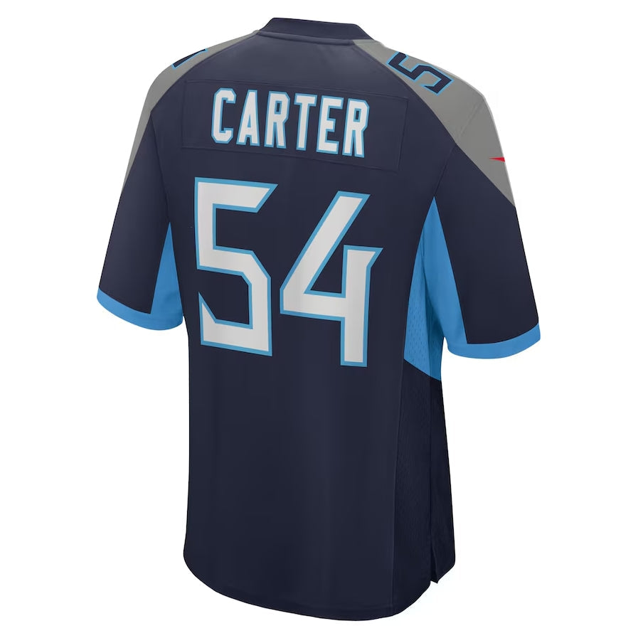 T.Titans #54 Lorenzo Carter Navy Team Game Stitched American Football Jersey - Main View