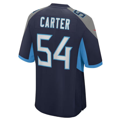 T.Titans #54 Lorenzo Carter Navy Team Game Stitched American Football Jersey - Main View