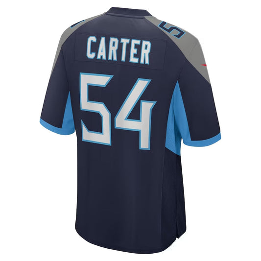 T.Titans #54 Lorenzo Carter Navy Team Game Stitched American Football Jersey - Main View