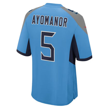 T.Titans #5 Elic Ayomanor Light Blue Team Game Stitched American Football Jersey - Main View