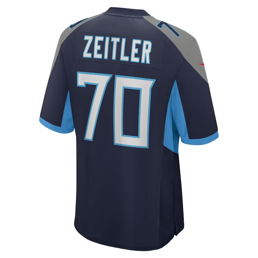 T.Titans #70 Kevin Zeitler Navy Team Game Stitched American Football Jersey - Main View