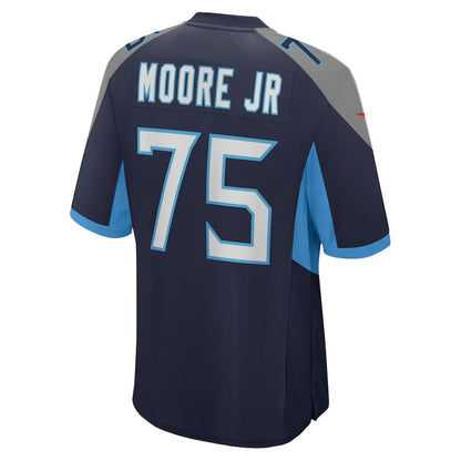 T.Titans #75 Dan Moore Jr. Navy Team Game Stitched American Football Jersey - Main View