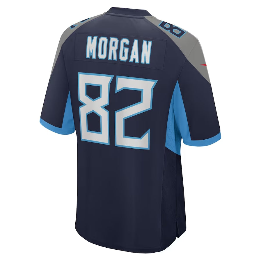 T.Titans #82 Stanley Morgan Navy Team Game Stitched American Football Jersey - Main View