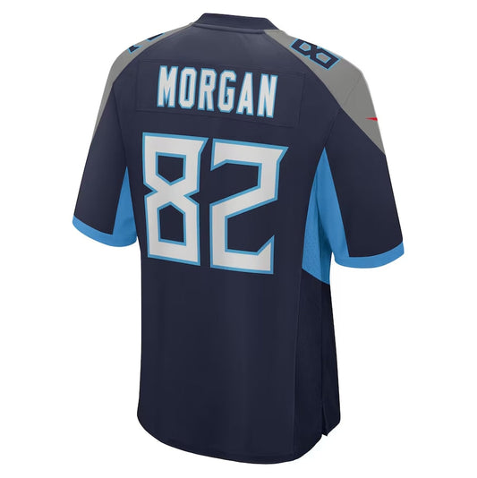 T.Titans #82 Stanley Morgan Navy Team Game Stitched American Football Jersey - Main View