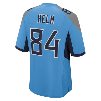 T.Titans #84 Gunnar Helm Light Blue Team Game Stitched American Football Jersey - Main View