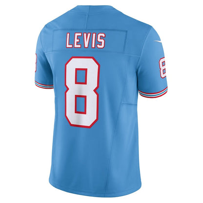 T.Titans #8 Will Levis Light Blue Alternate Oilers Throwback Vapor F.U.S.E. Limited Stitched American Football Jerseys - Main View