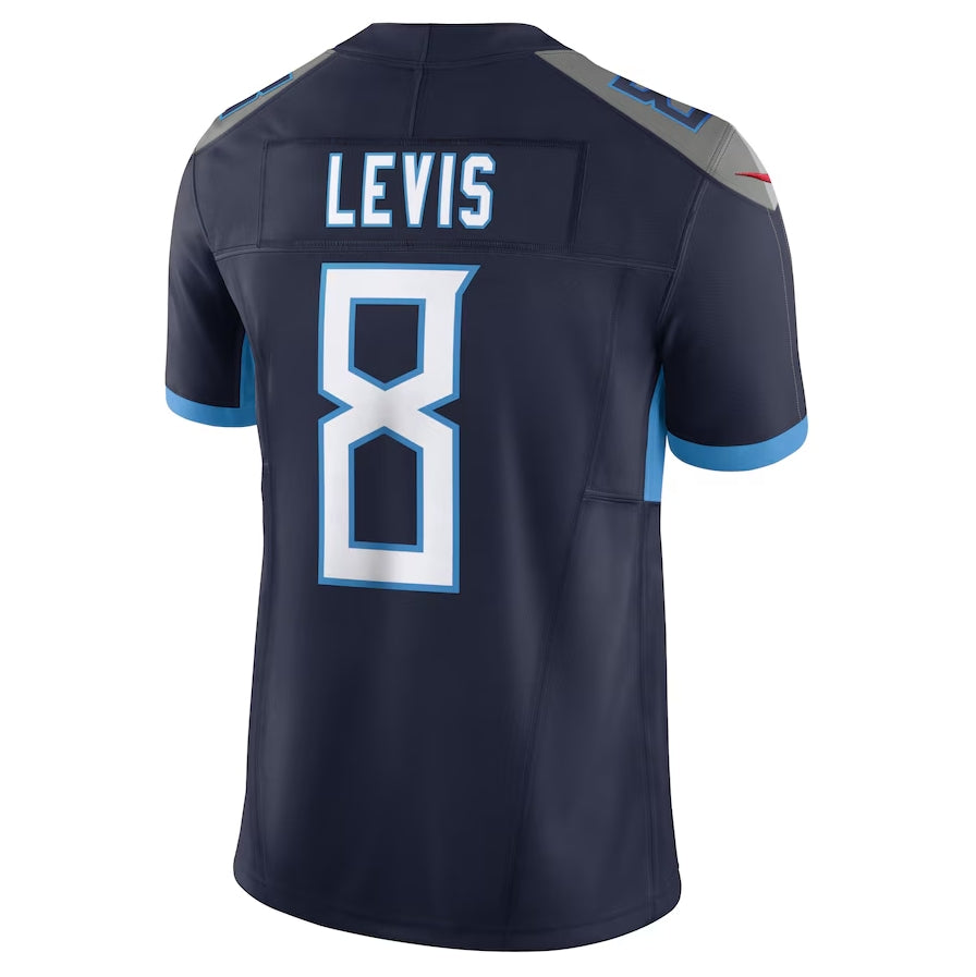 T.Titans #8 Will Levis Navy Vapor F.U.S.E. Limited Stitched American Football Jerseys - Main View