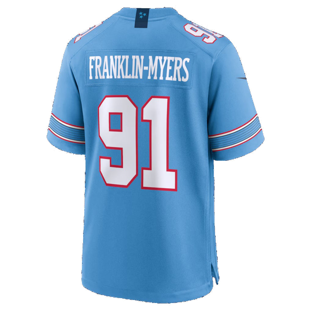 T.Titans #91 John Franklin-Myers Light Blue Team Game Stitched American Football Jersey - Main View