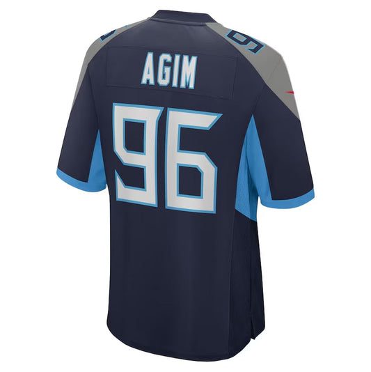 T.Titans #96 McTelvin Agim Navy Team Game Stitched American Football Jersey - Main View