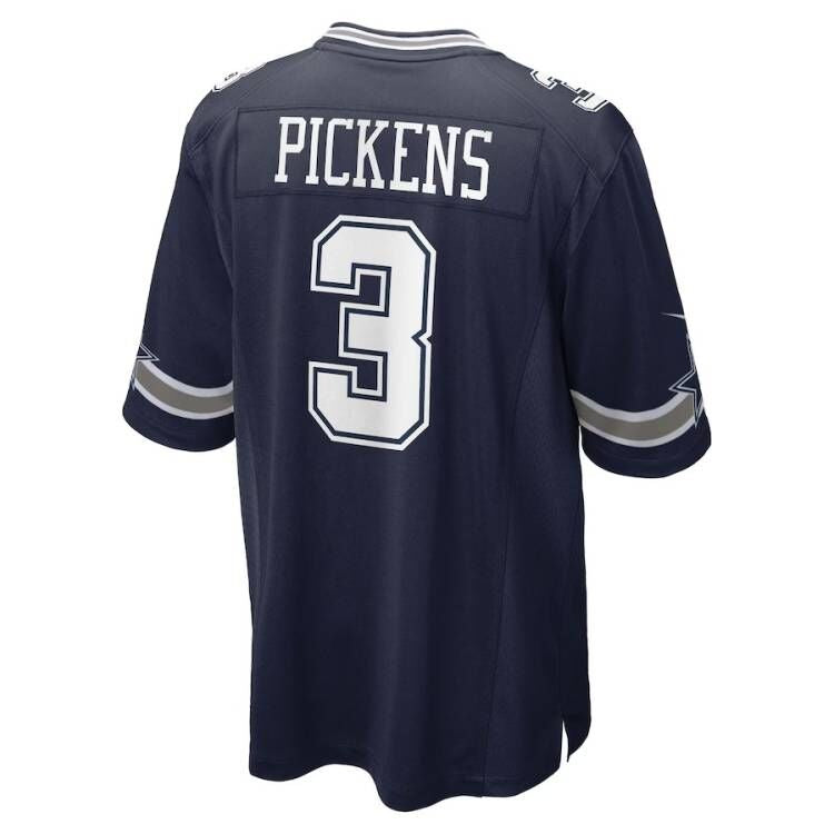 D.Cowboys #3 George Pickens Navy Game American Football Jersey - Main View